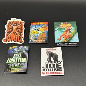 Disney Movie Promotional Pinbacks Set of 5